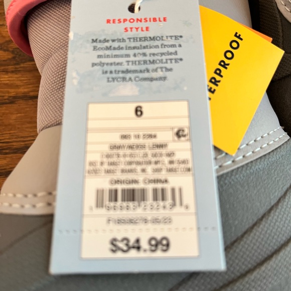 Girls Lenny waterproof winter boots by Cat & Jack. - Picture 8 of 9